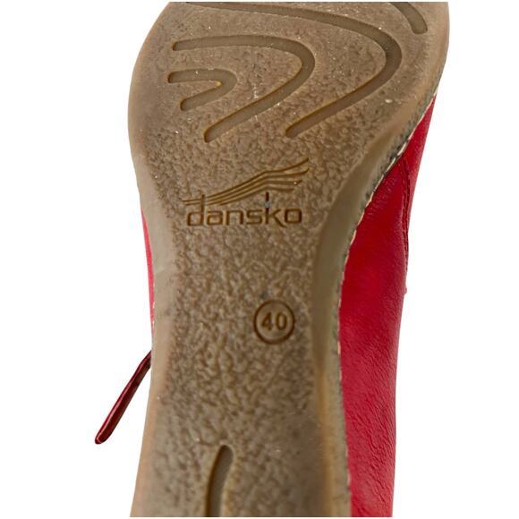 DANSKO Loralie Mary Jane Wedge in Red Burnished Nubuck Leather Women's 9.5 / 10 - Picture 13 of 14